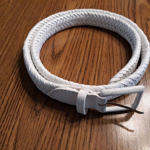 Talbots Accessories - Talbots 100%Leather White Weaved Belt M